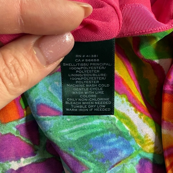 Ralph Lauren Tropical Floral Multi-Color Lined Faux Wrap Skirt 8 Workwear Office - Picture 8 of 10